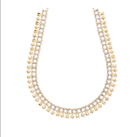Kendra Scott Oscar Necklace in Smokey Crystal gold - Picture 1 of 6